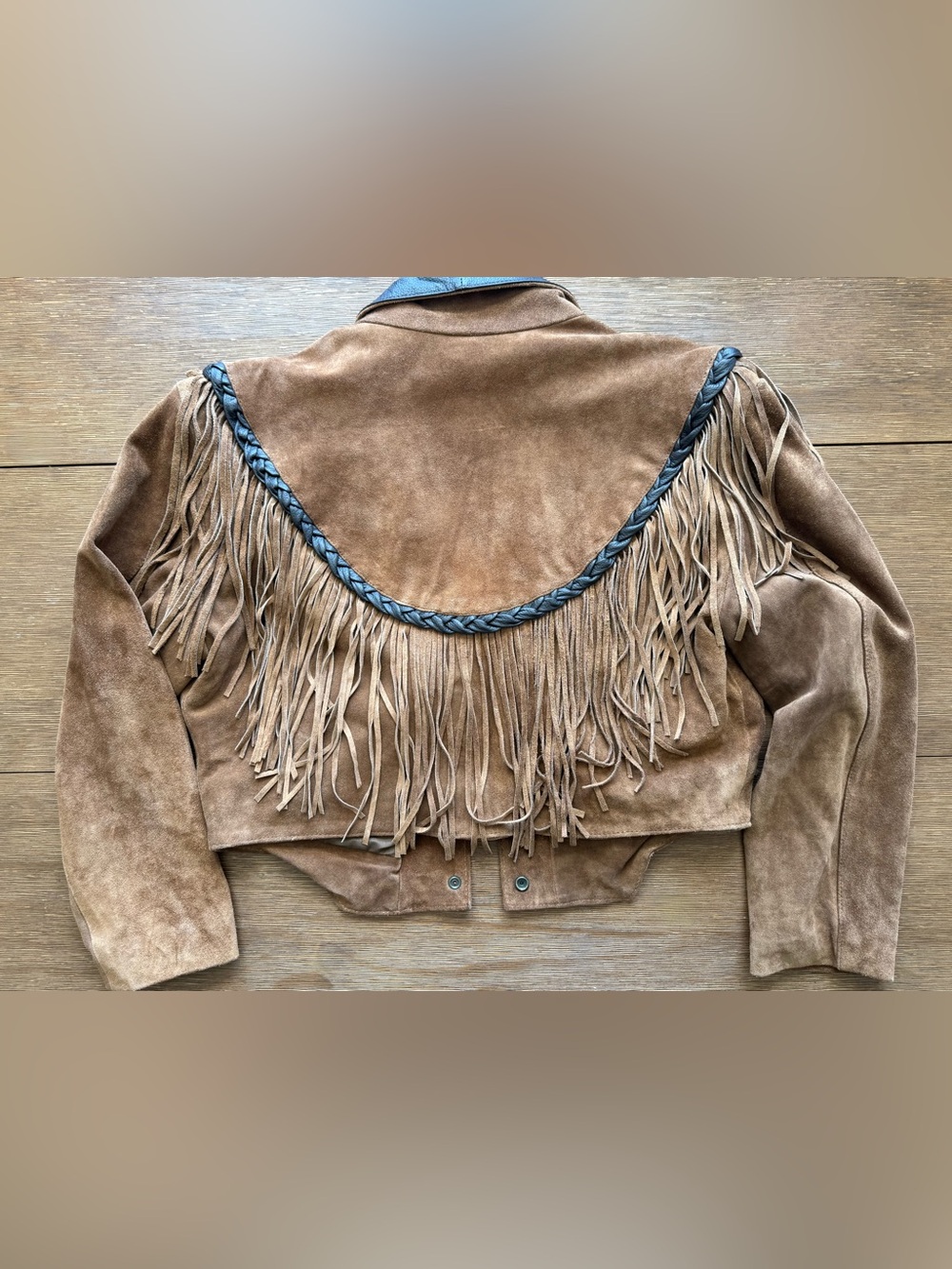 Vintage Sunriders Western Wear Suede Fringe Leather Jacket - Fits like an XXL - Picture 5 of 9